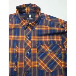 Duluth Trading Alaskan Hardgear Flannel Shirt Mens L Blue Plaid VERY LIMITED USE